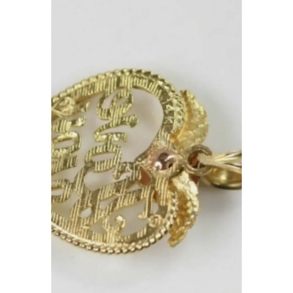 14k Solid gold heart I love you necklace pendant‎ mother's day valentine